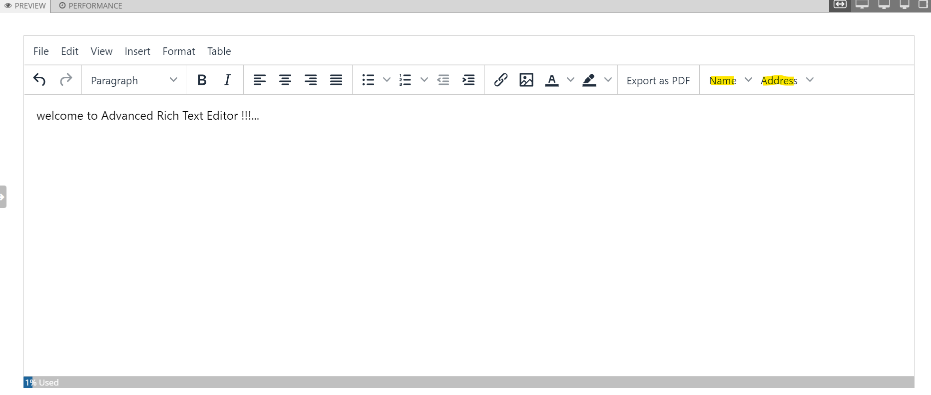 text editor with export to png