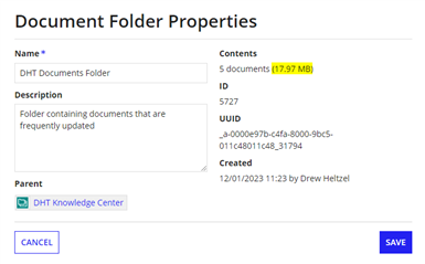 Screenshot of Folder Properties
